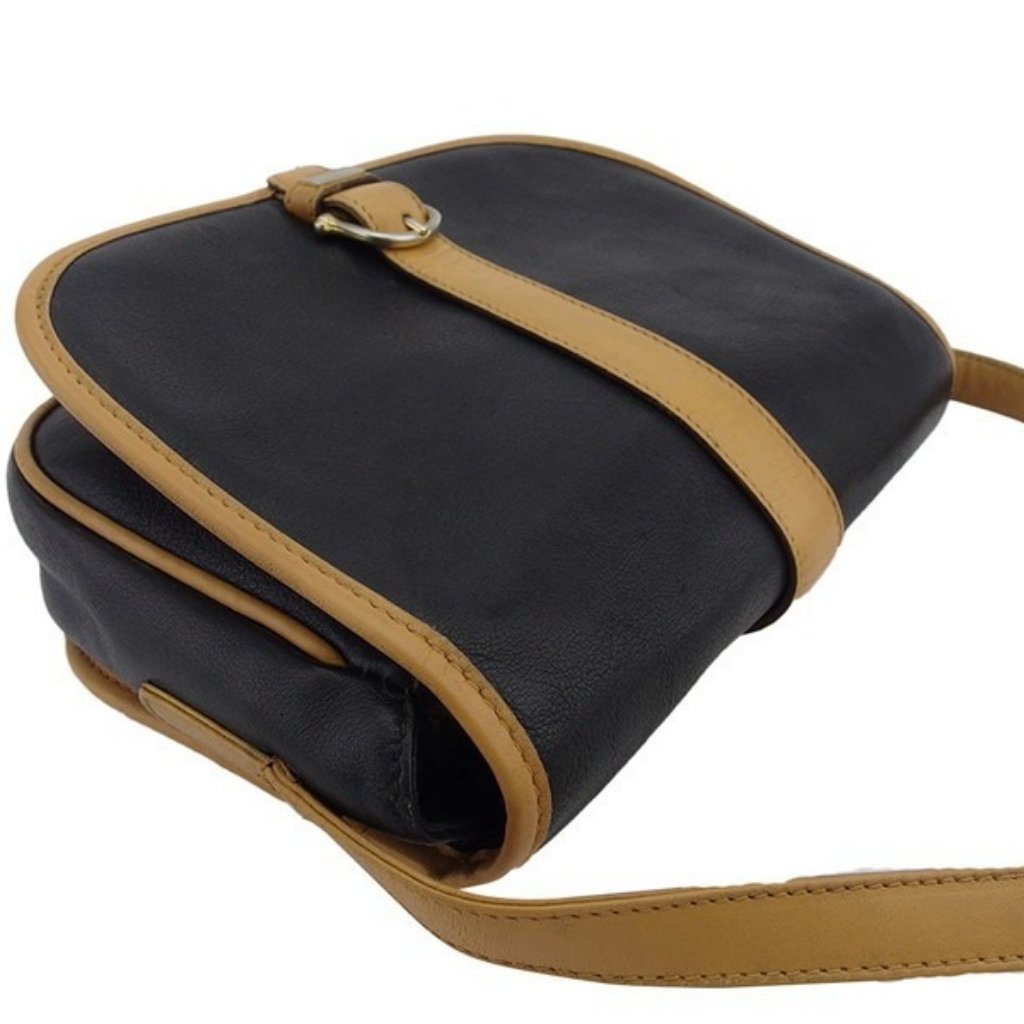 Celine Shoulder Bag Black Beige Gold Women Authentic Secondhand